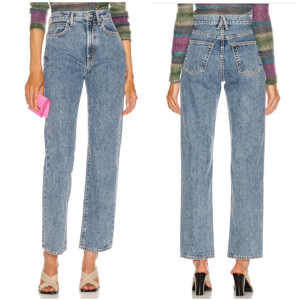 SLVRLAKE Women's Straight Leg Jeans in Light Blue Wash